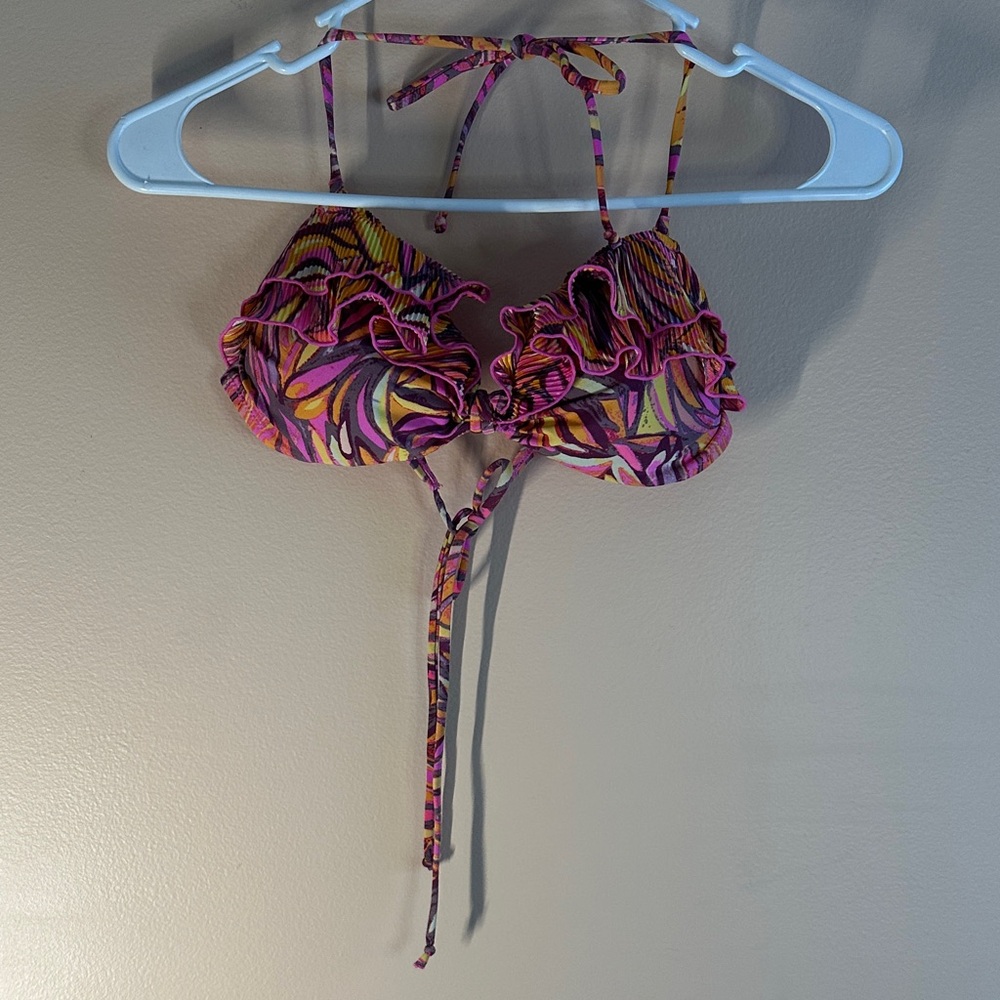 H&M Multicolor Ruffle Bikini Top - Picture 1 of 5
